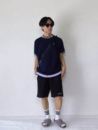 配色リブが映える!ストリートライクな夏コーデ