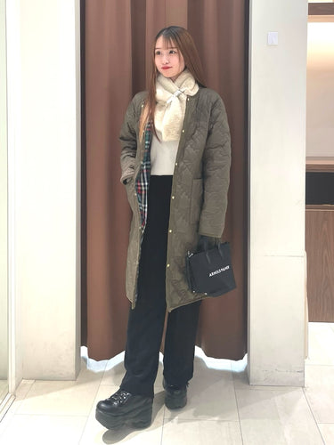 傘キルトのロングコート