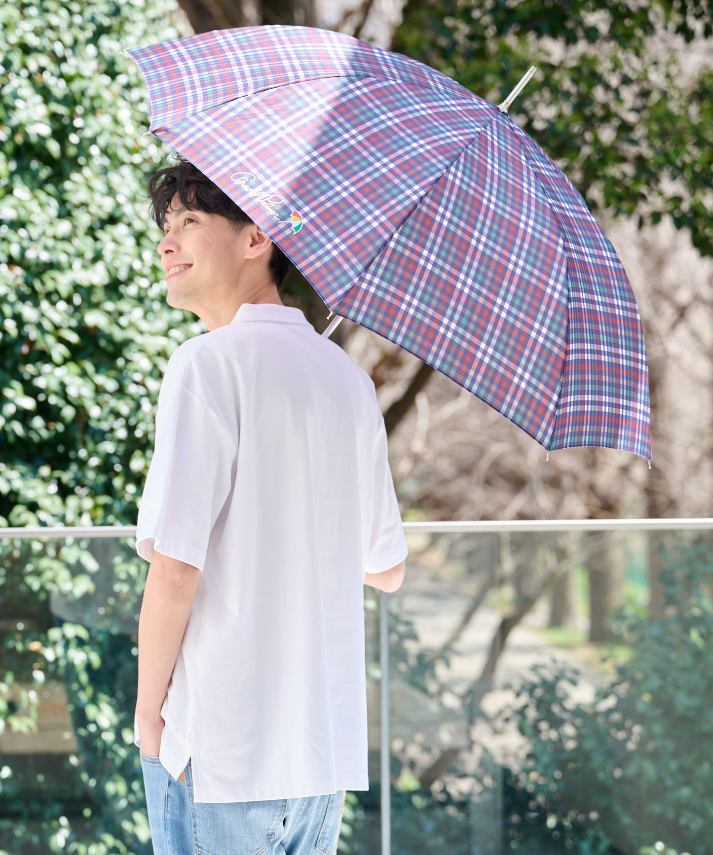 パーマーチェック晴雨兼用シェア長傘 ※ラッピング対応不可