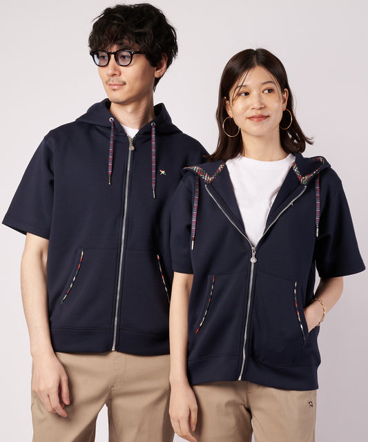 Arnold Palmer ライトダンボール シェア 半袖 ジップパーカー