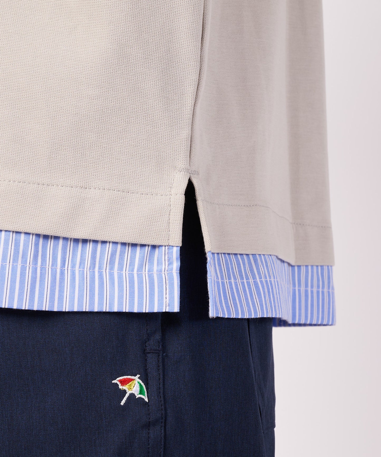 ミラノリブ 布帛レイヤード Tシャツ