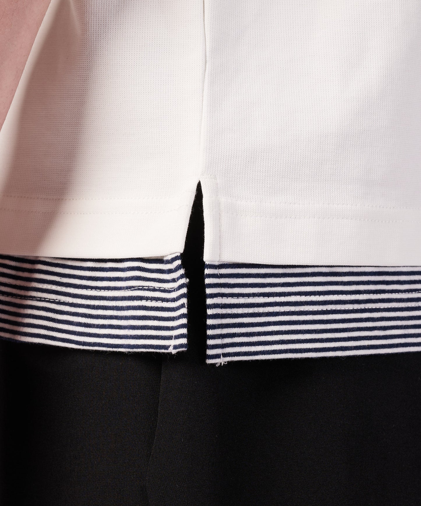 ミラノリブ フェイクレイヤード ポロシャツ