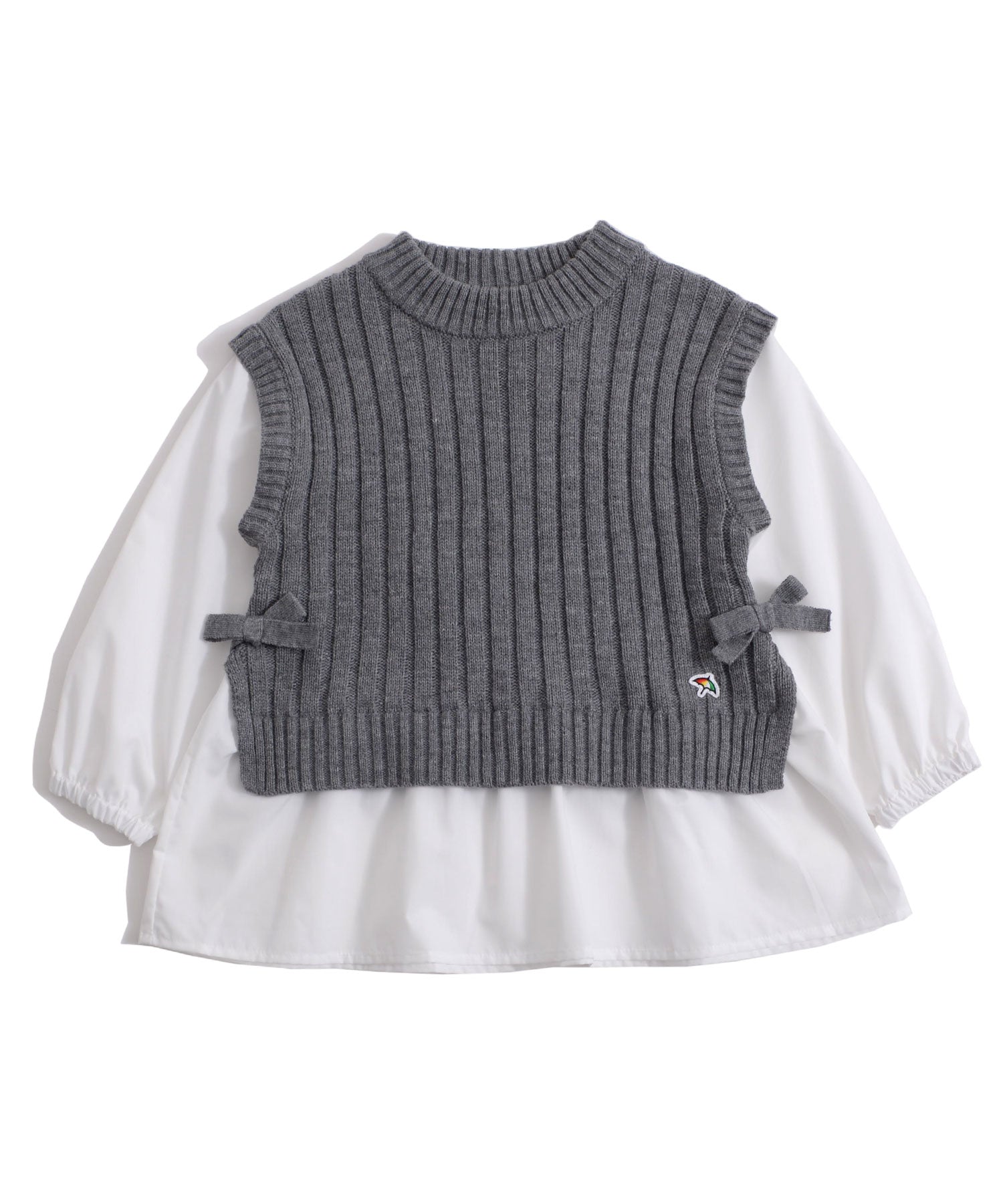 ニットベストレイヤードッキングトップス【キッズ】（その他トップス  