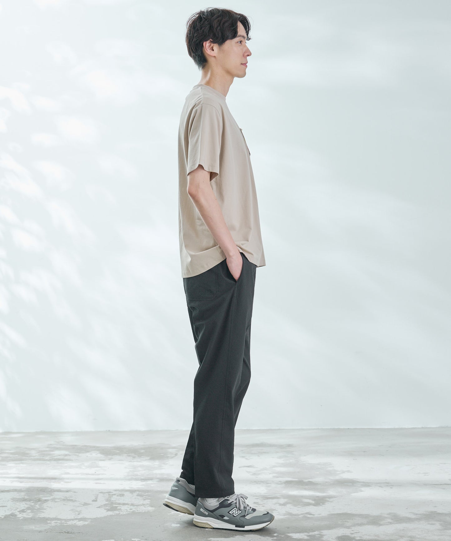 シェア パーマーチェックリブポケットTシャツ