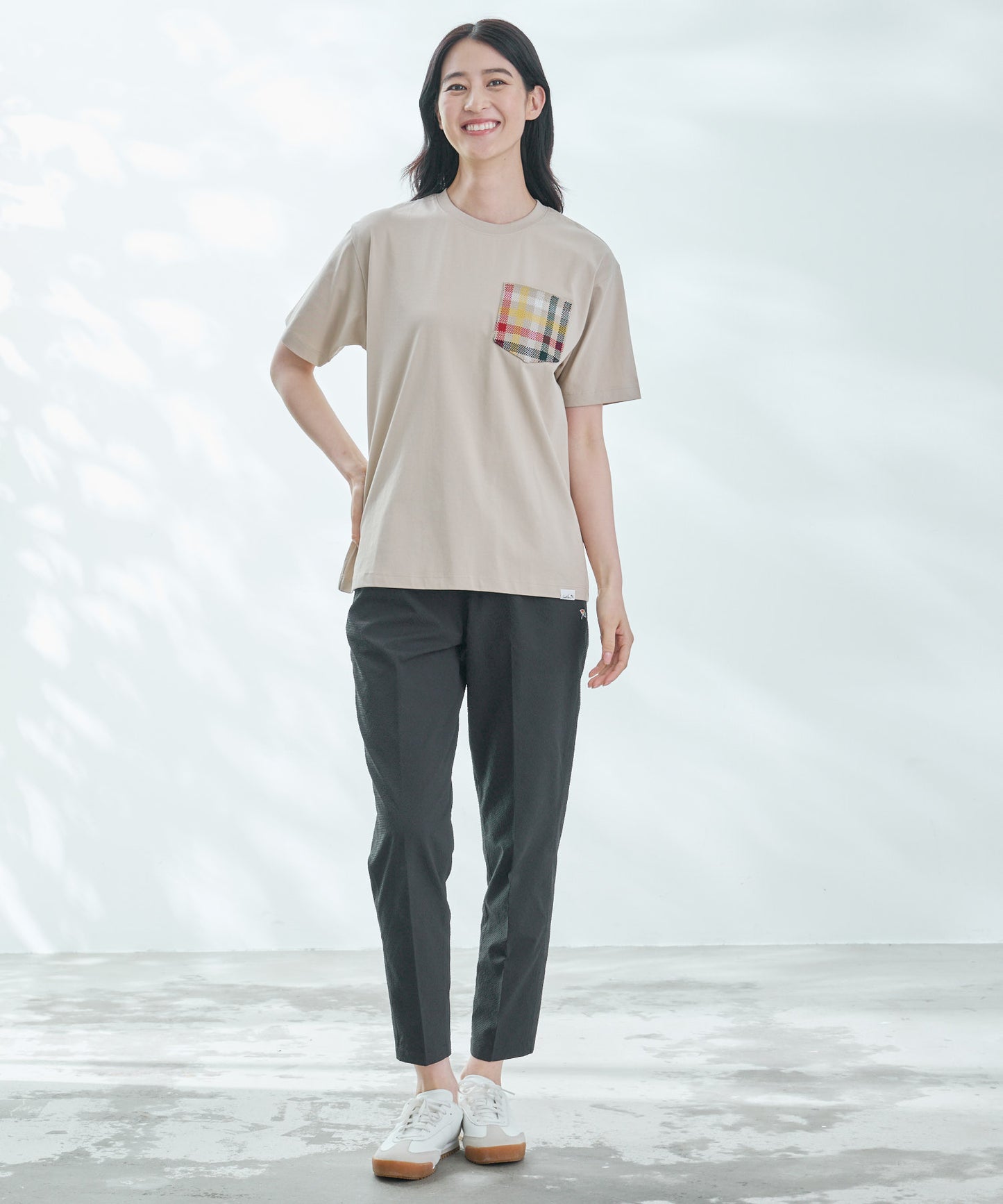 シェア パーマーチェックリブポケットTシャツ