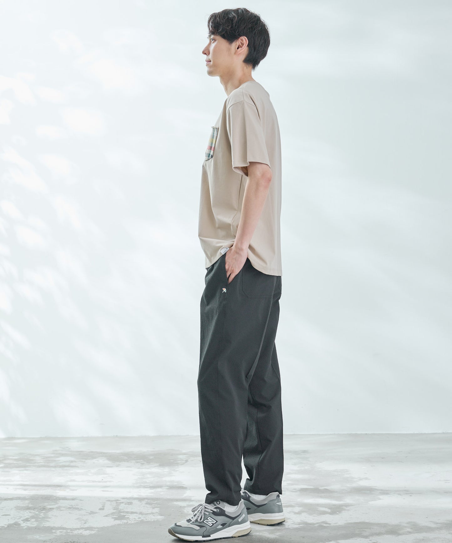 シェア パーマーチェックリブポケットTシャツ