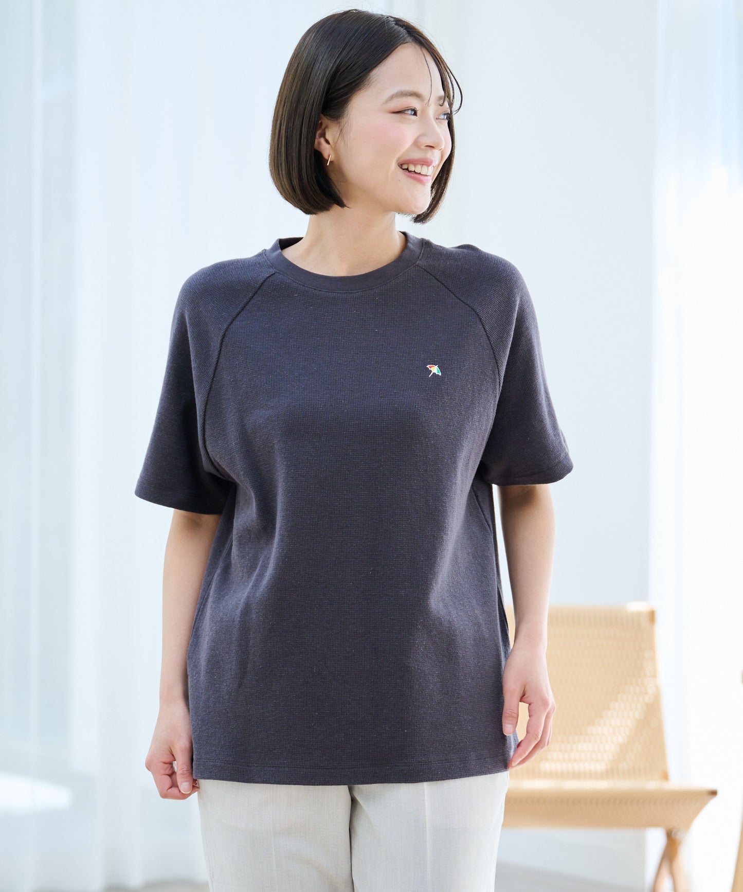 寄り添うリネン シェア ラグランTシャツ