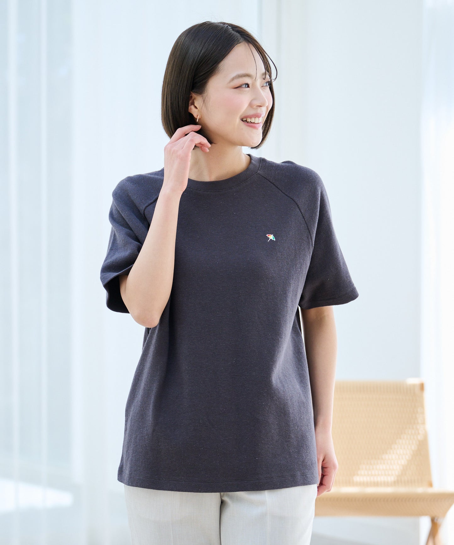 寄り添うリネン シェア ラグランTシャツ
