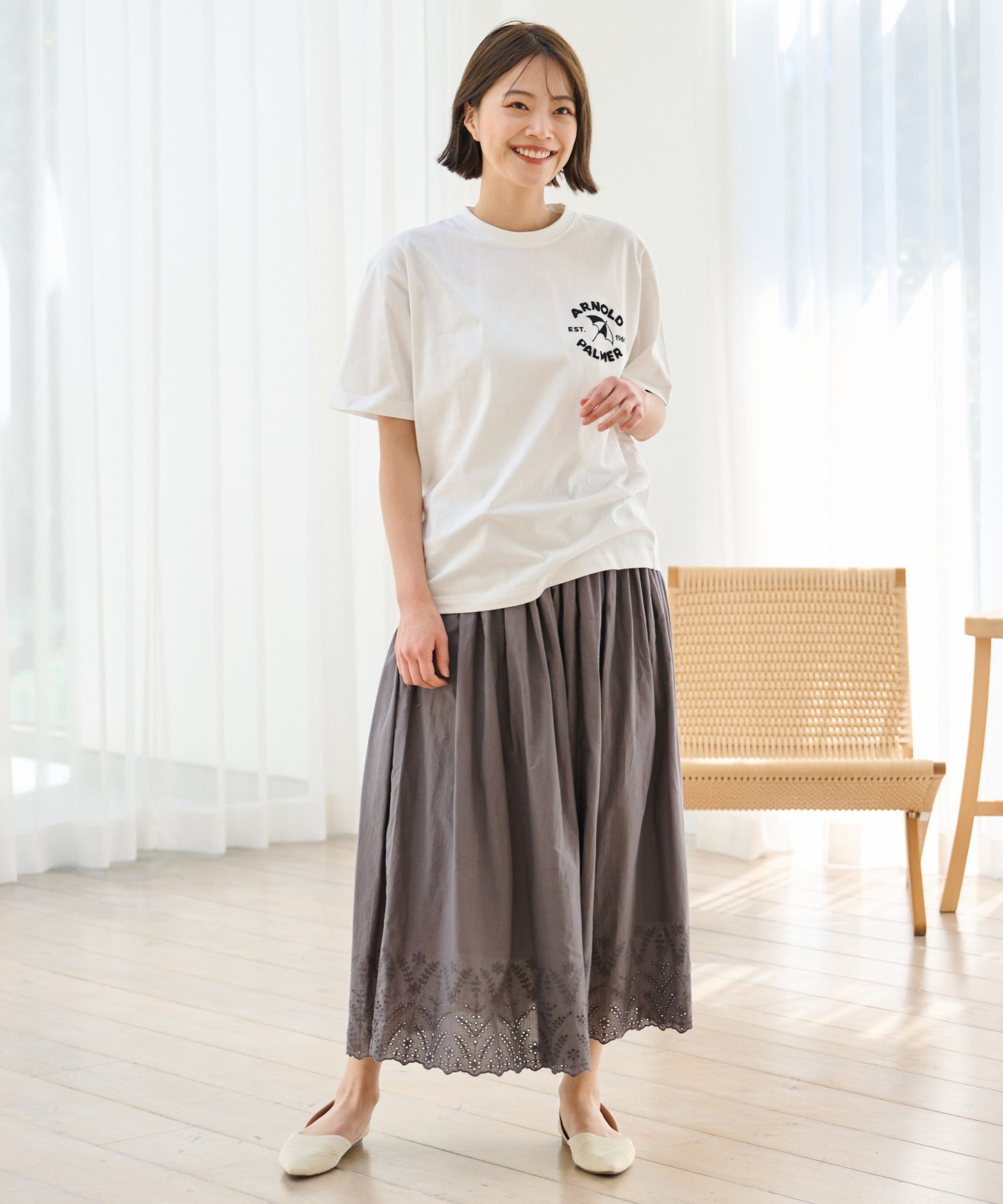 サガラ刺繍 シェア ロゴTシャツ
