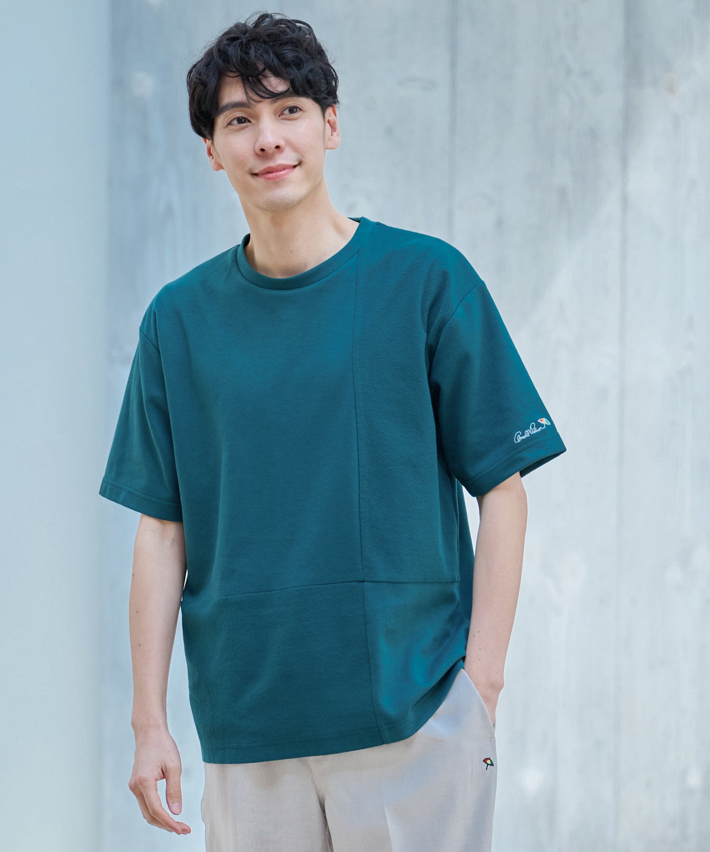 異素材ミックスTシャツ