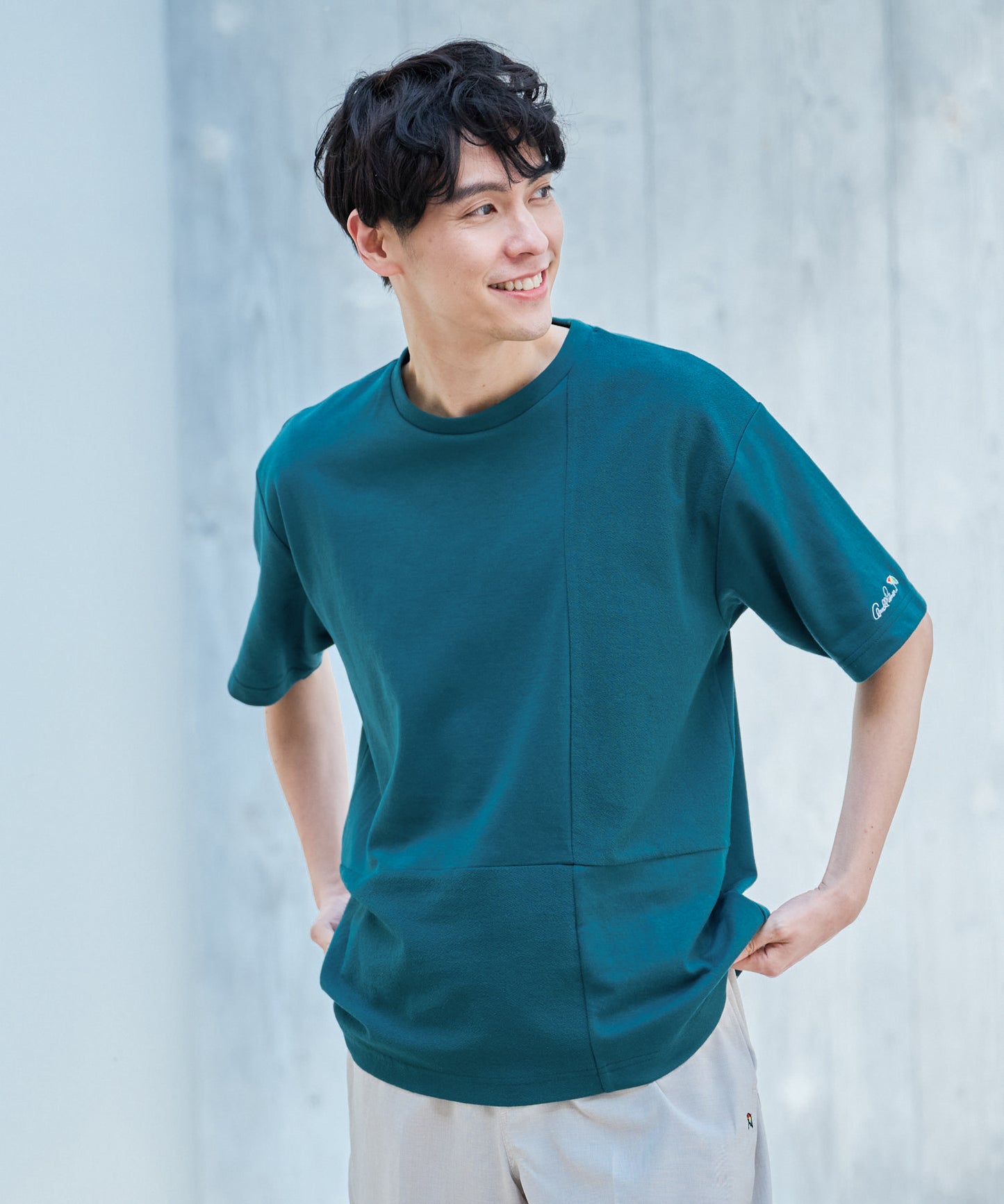 異素材ミックスTシャツ