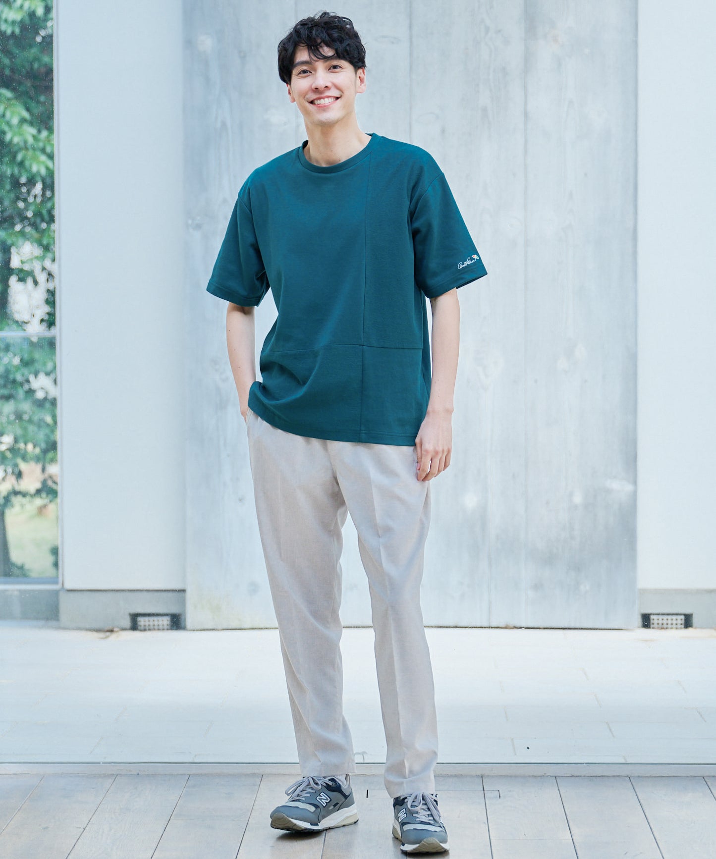 異素材ミックスTシャツ