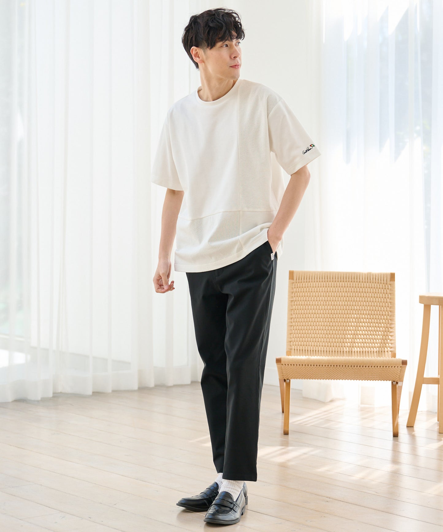 異素材ミックスTシャツ