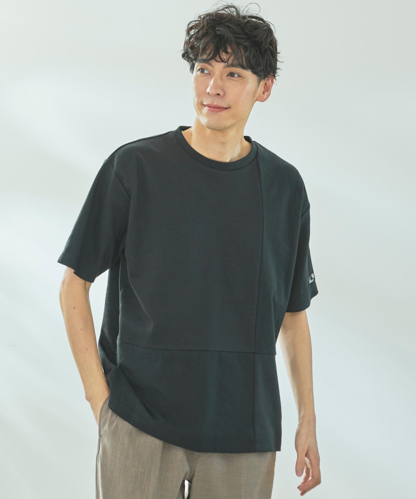 異素材ミックスTシャツ