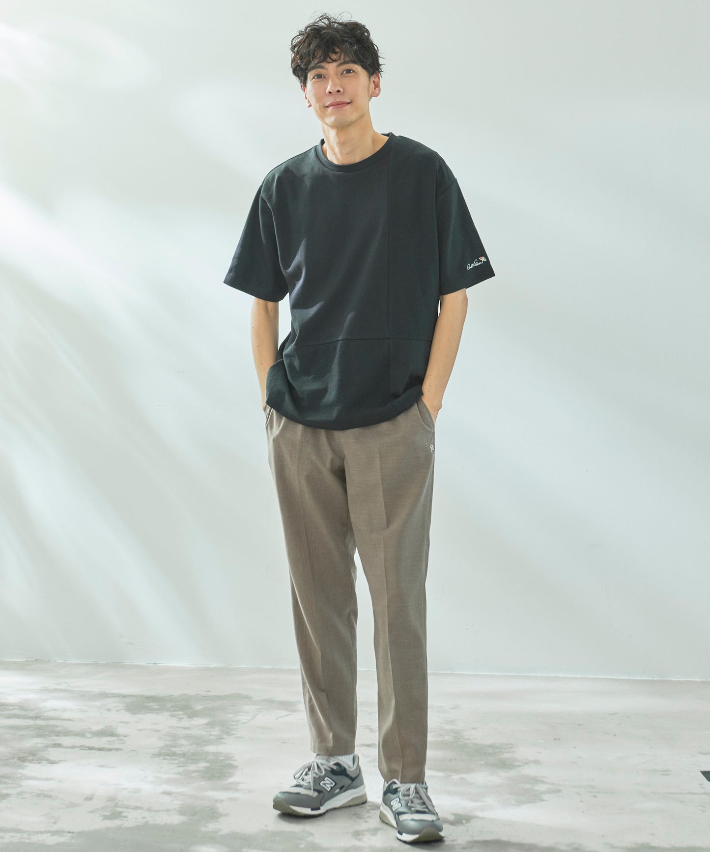 異素材ミックスTシャツ