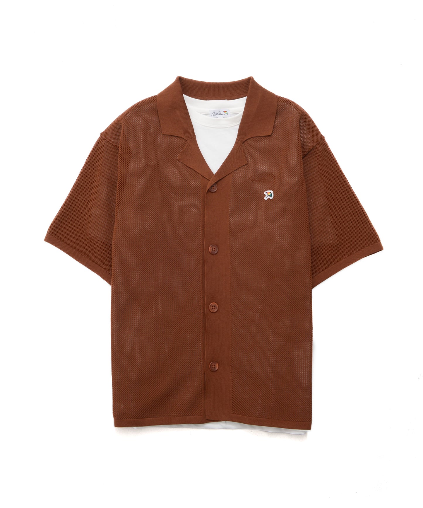 【TIME SALE】メッシュニットシャツカーディガン+Tシャツセット