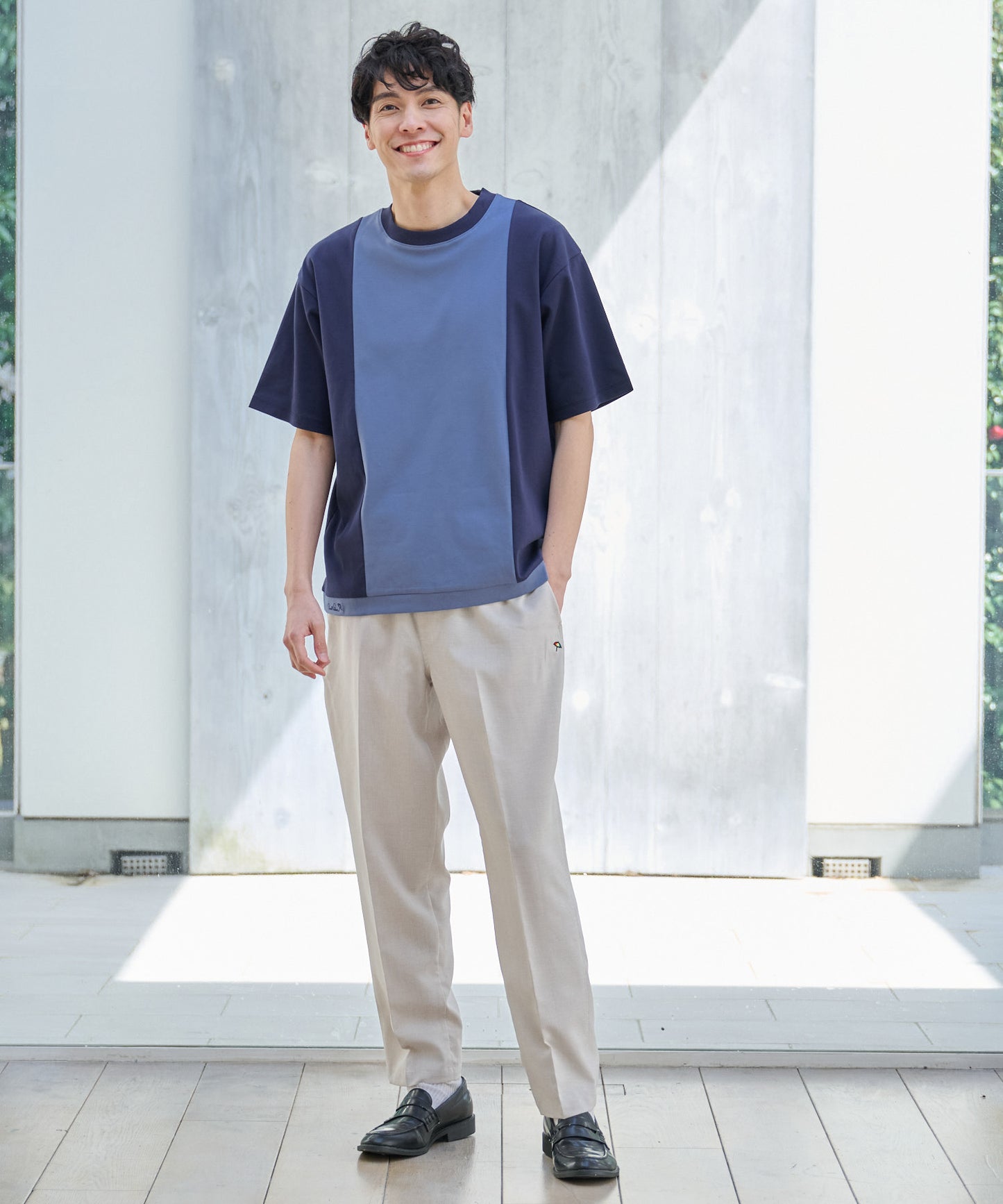 コンパクトスムース ブロッキング Tシャツ