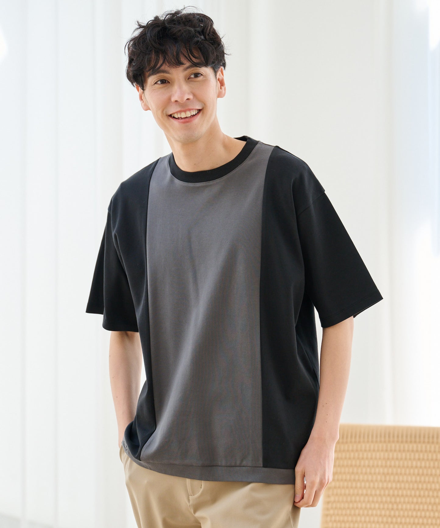 コンパクトスムース ブロッキング Tシャツ