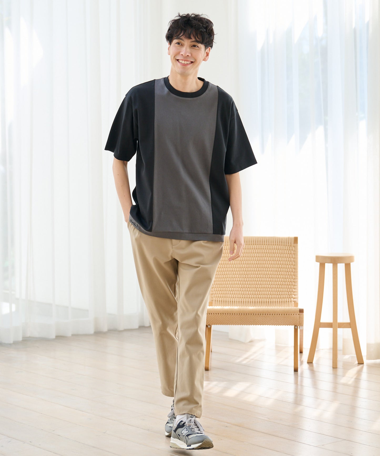 コンパクトスムース ブロッキング Tシャツ