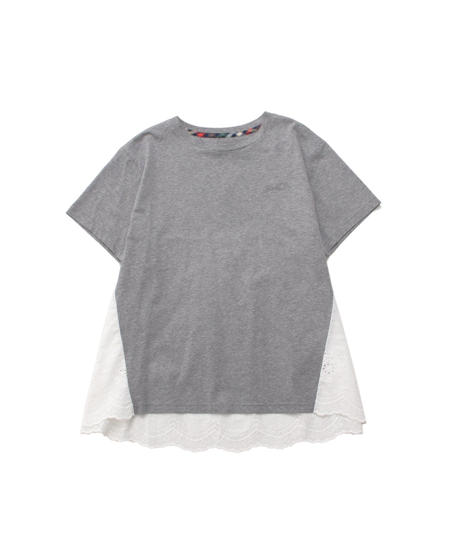 【TIME SALE】さらラクカットソー バックレースドッキングプルオーバー