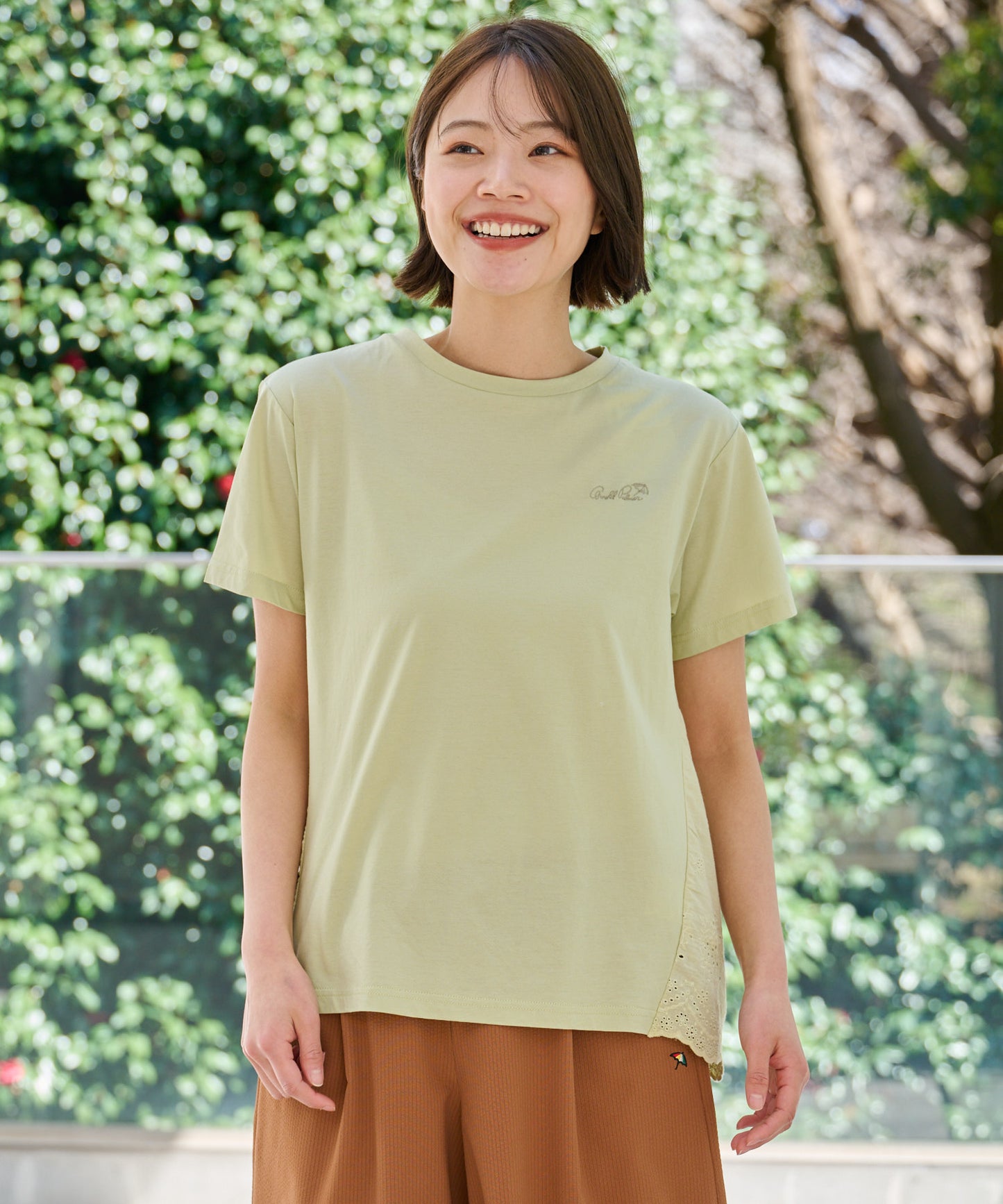 【TIME SALE】さらラクカットソー バックレースドッキングプルオーバー