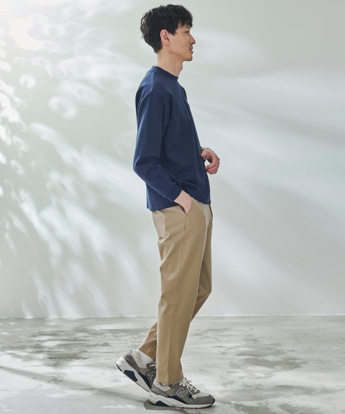 ストレッチポンチ シェア 衿ロゴロングTシャツ