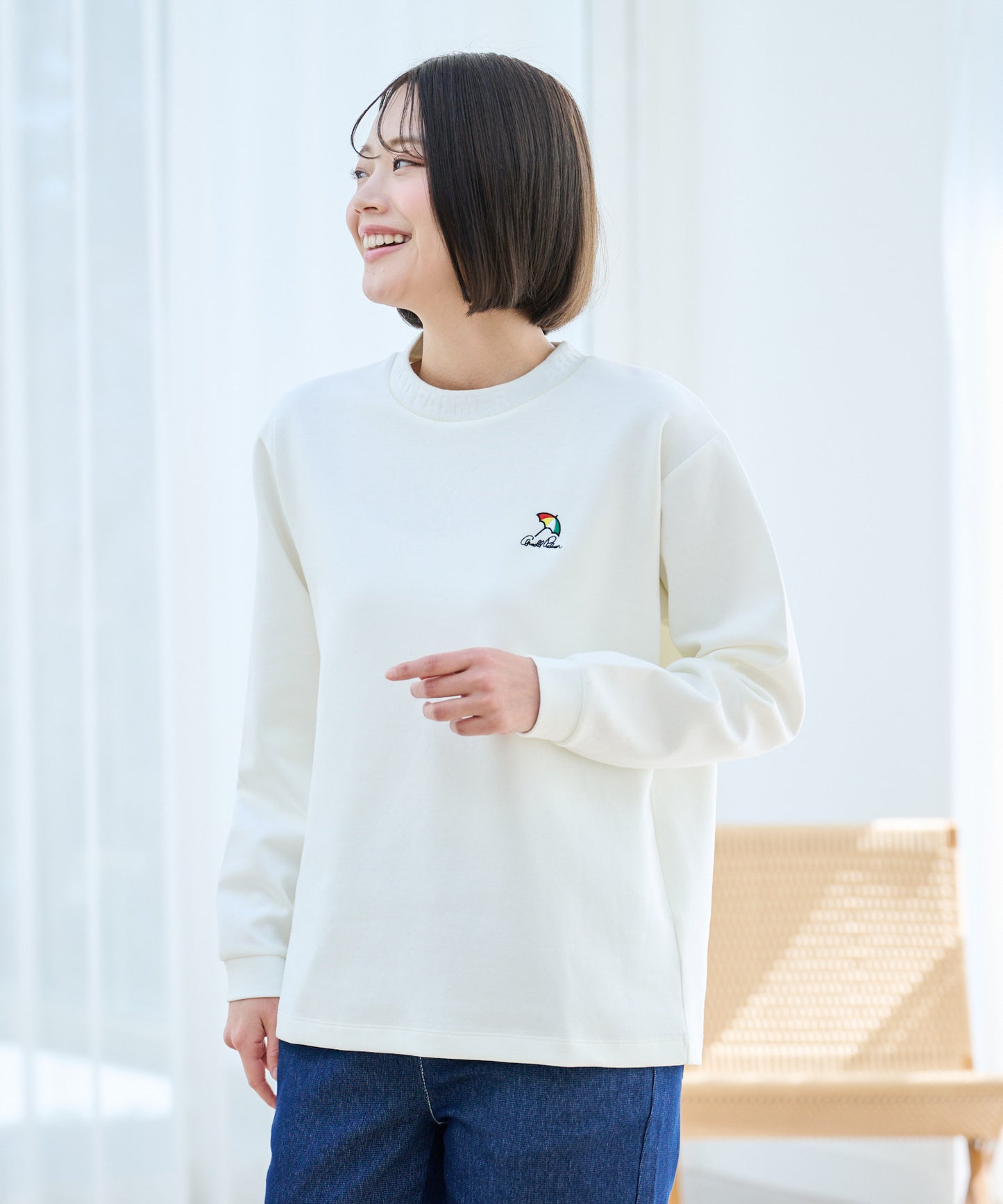 ストレッチポンチ シェア 衿ロゴロングTシャツ
