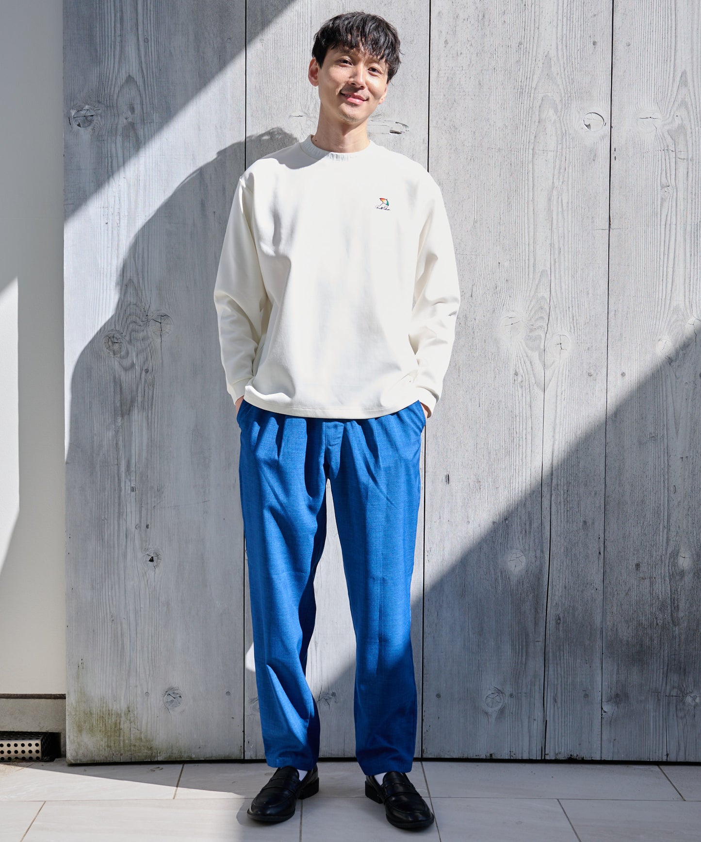 ストレッチポンチ シェア 衿ロゴロングTシャツ