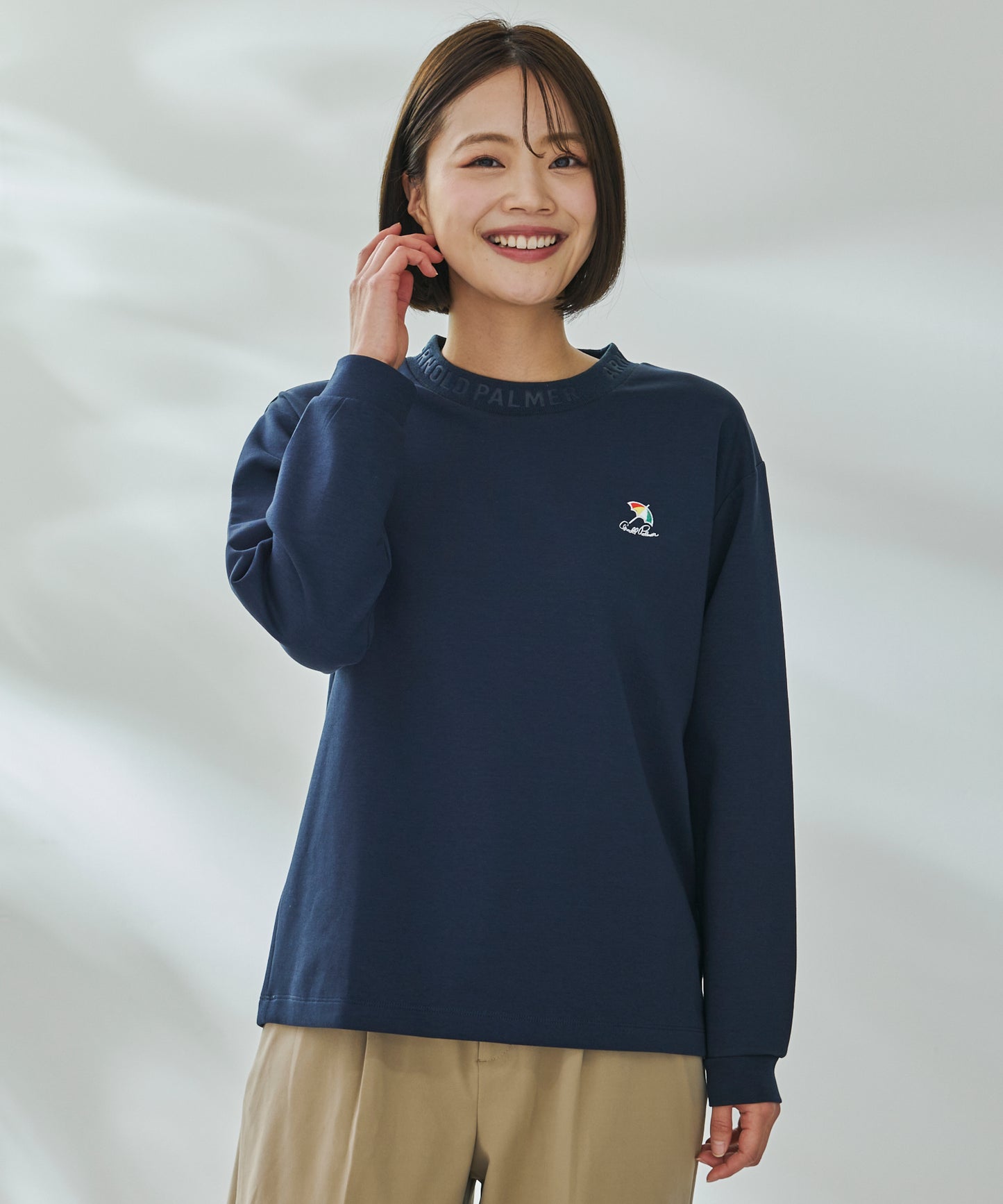 ストレッチポンチ シェア 衿ロゴロングTシャツ
