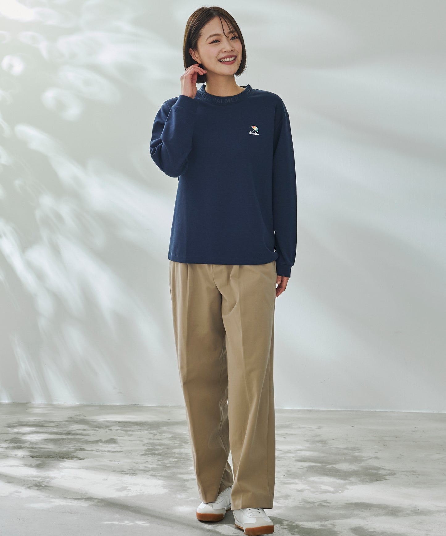 ストレッチポンチ シェア 衿ロゴロングTシャツ
