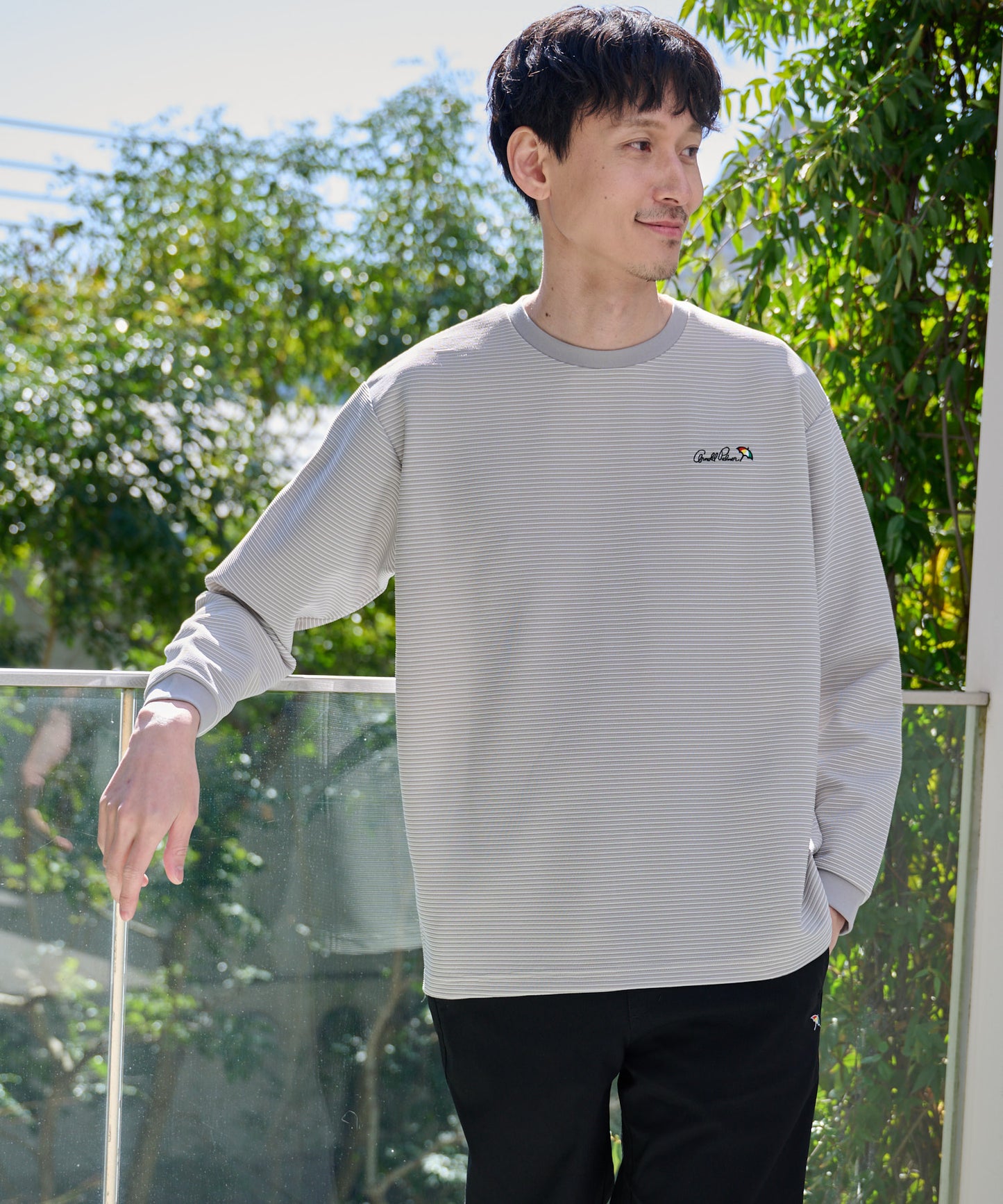 ドライリップル ボーダー ロングスリーブTシャツ