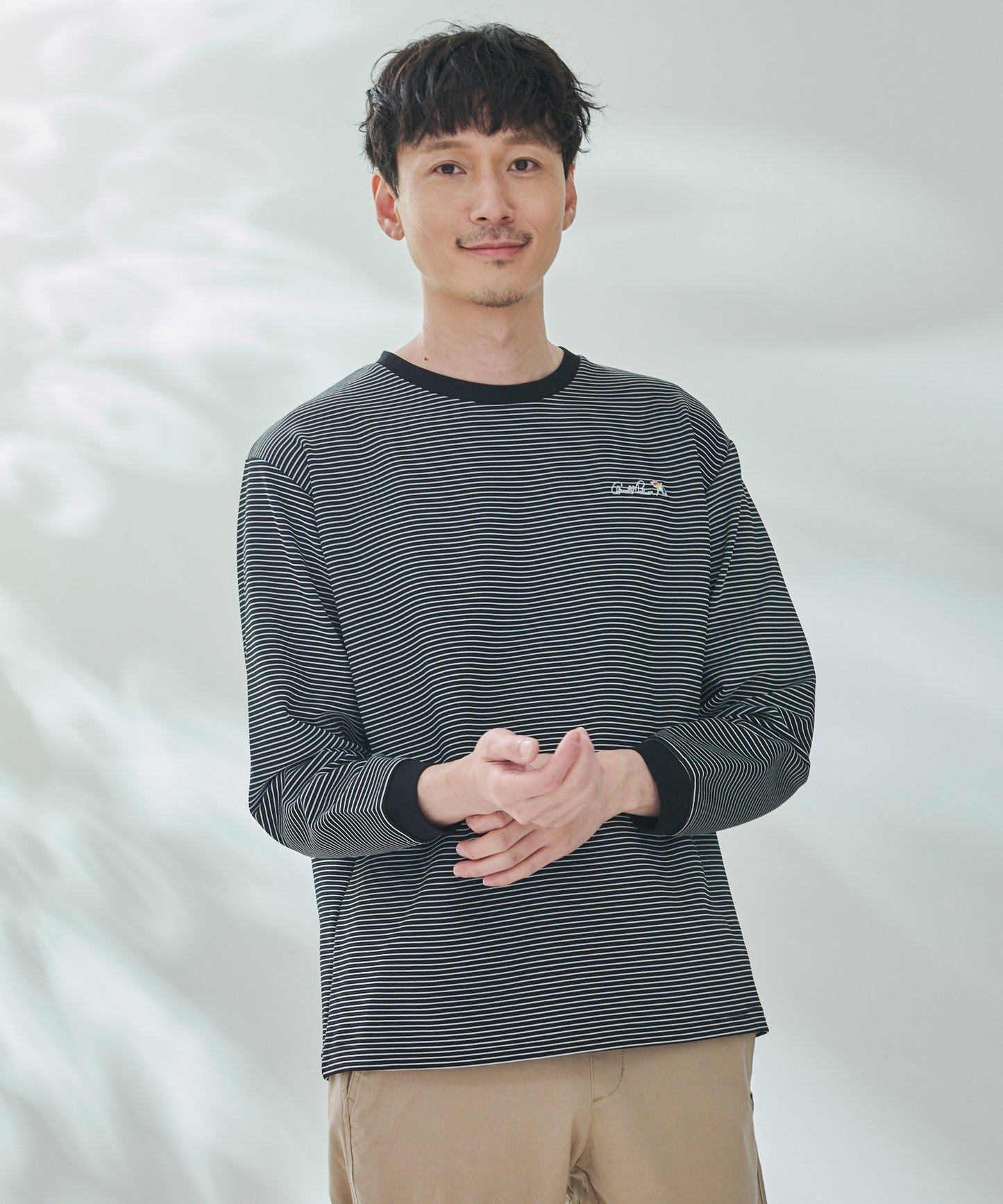 ドライリップル ボーダー ロングスリーブTシャツ