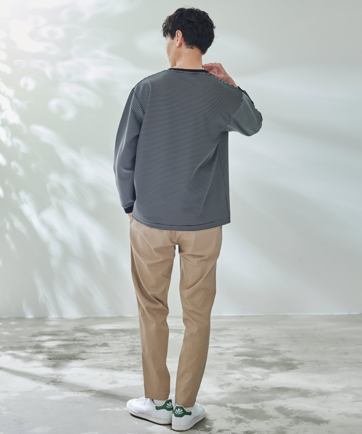ドライリップル ボーダー ロングスリーブTシャツ