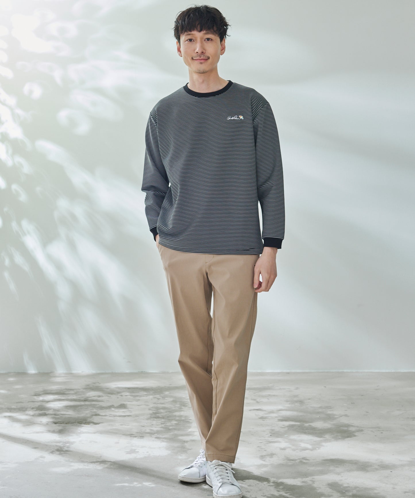 ドライリップル ボーダー ロングスリーブTシャツ