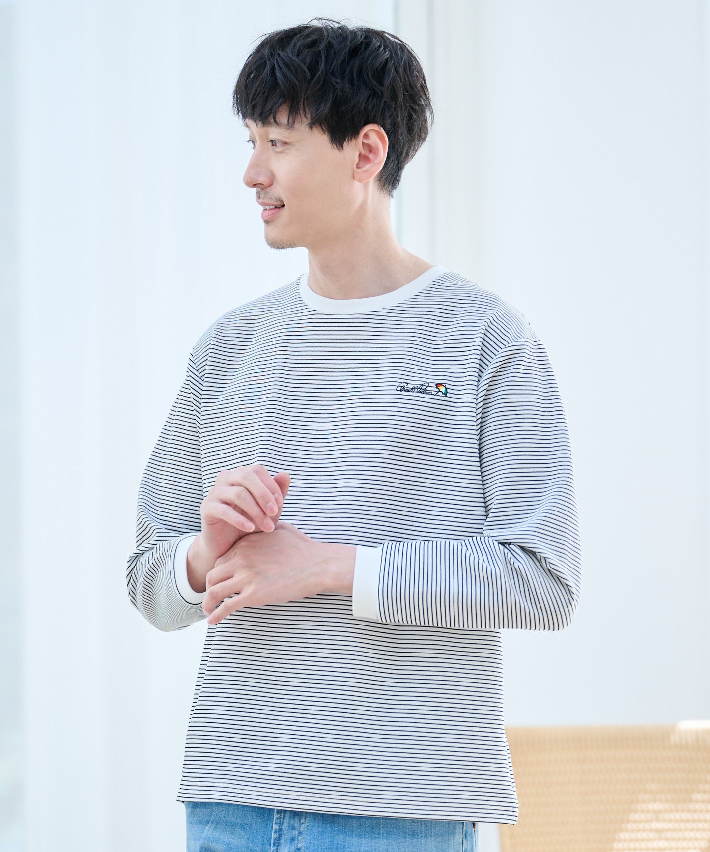 ドライリップル ボーダー ロングスリーブTシャツ