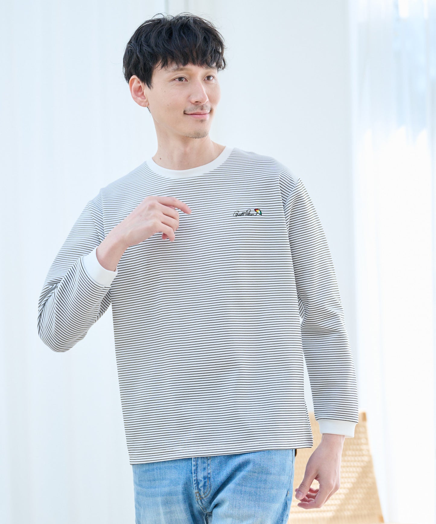 ドライリップル ボーダー ロングスリーブTシャツ