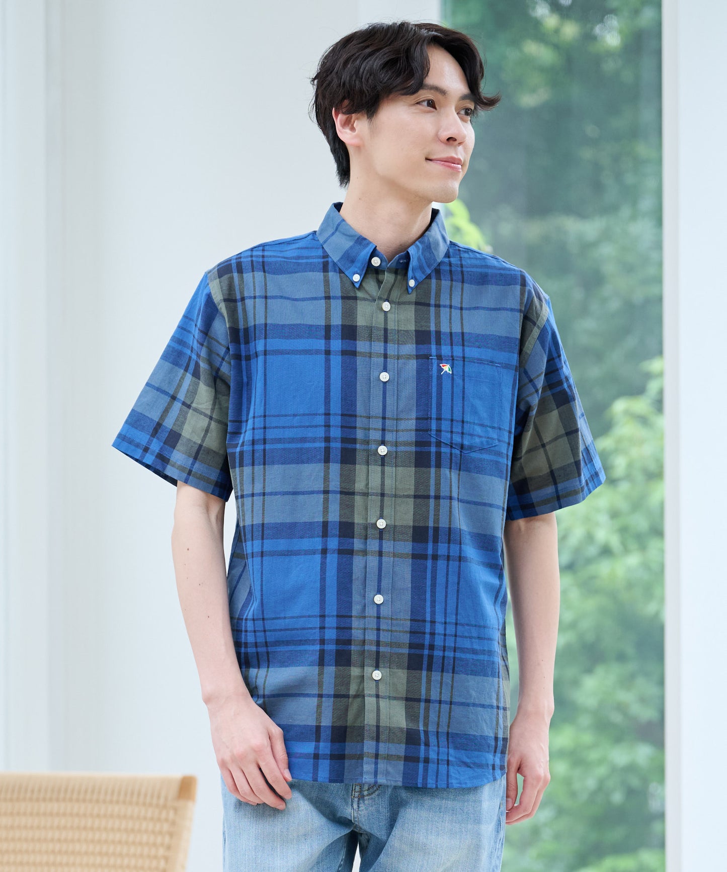 【TIME SALE】マドラスチェック 半袖シャツ
