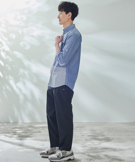 Arnold Palmer パネル切替ロールアップ7分袖シャツ