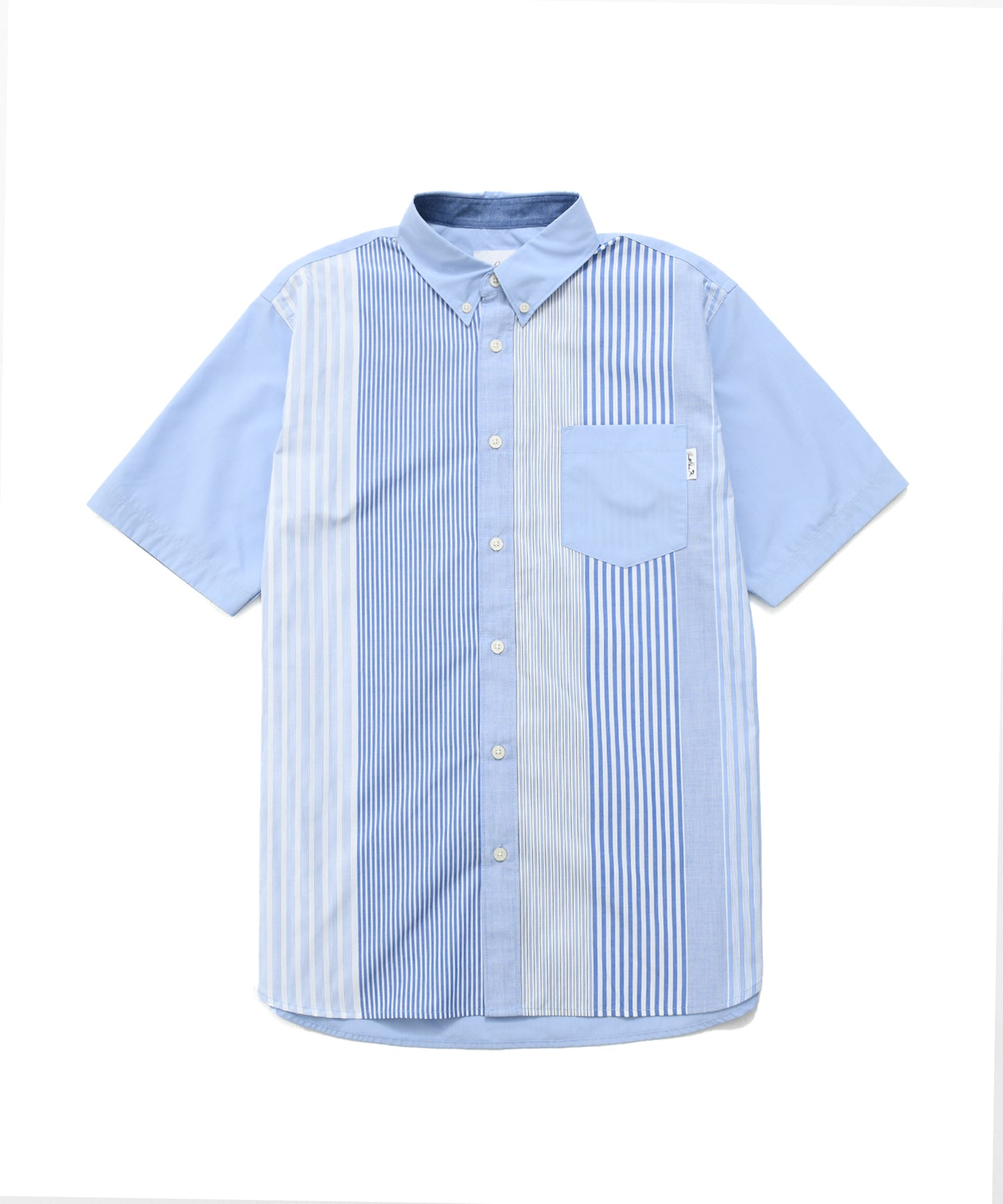 【TIME SALE】パネルランダムストライプ半袖シャツ
