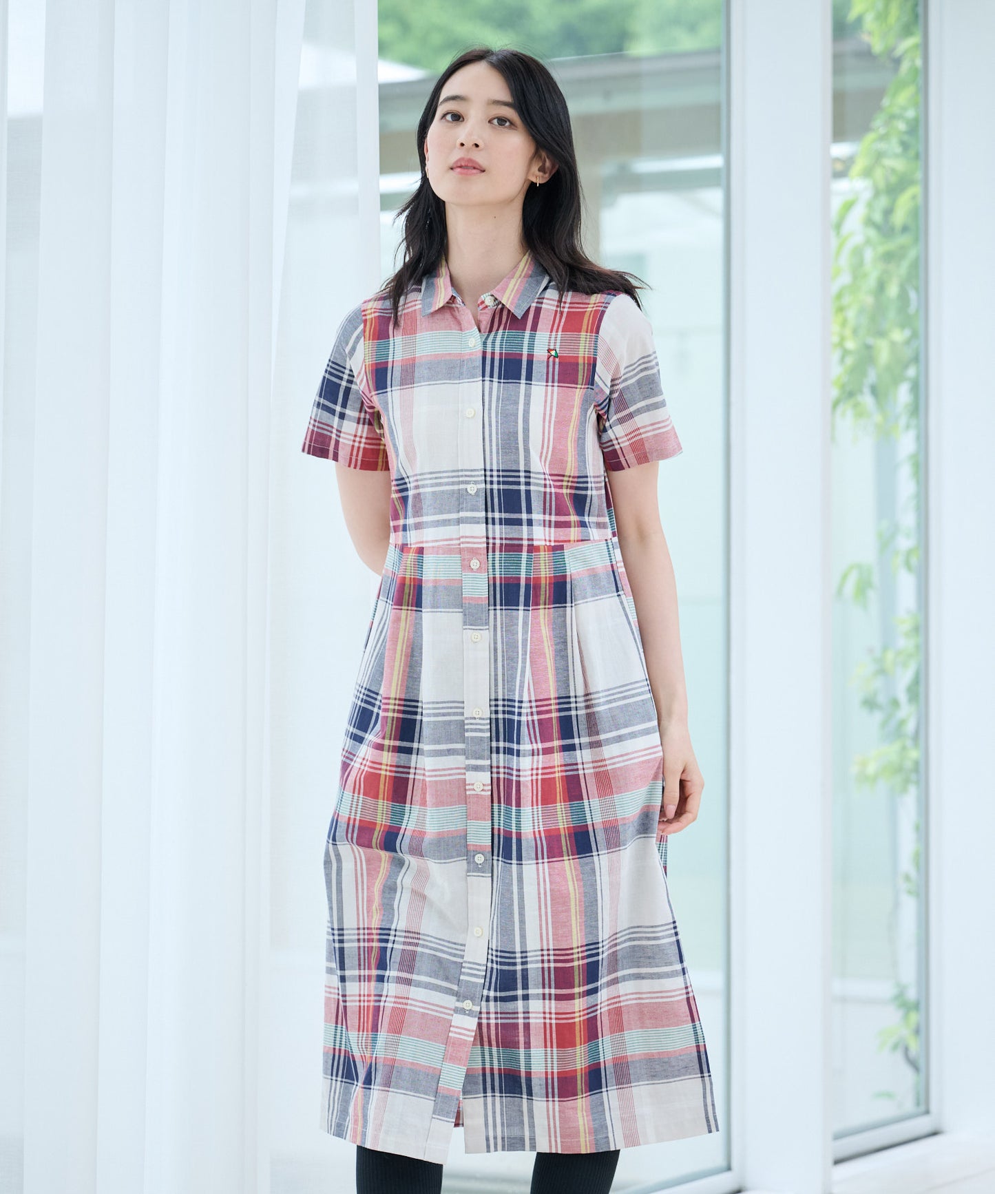 【TIME SALE】マドラスチェック シャツワンピース