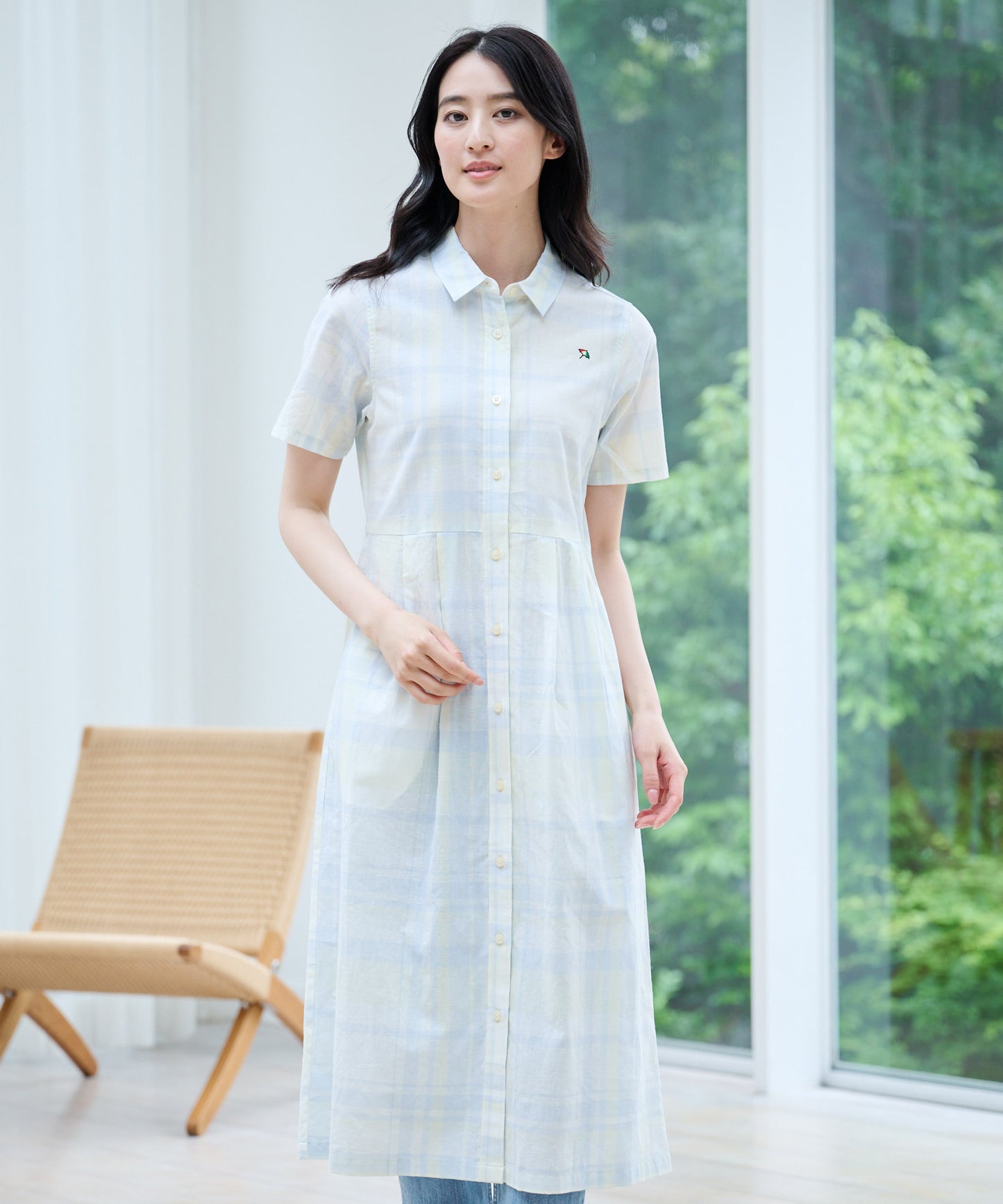 【TIME SALE】マドラスチェック シャツワンピース