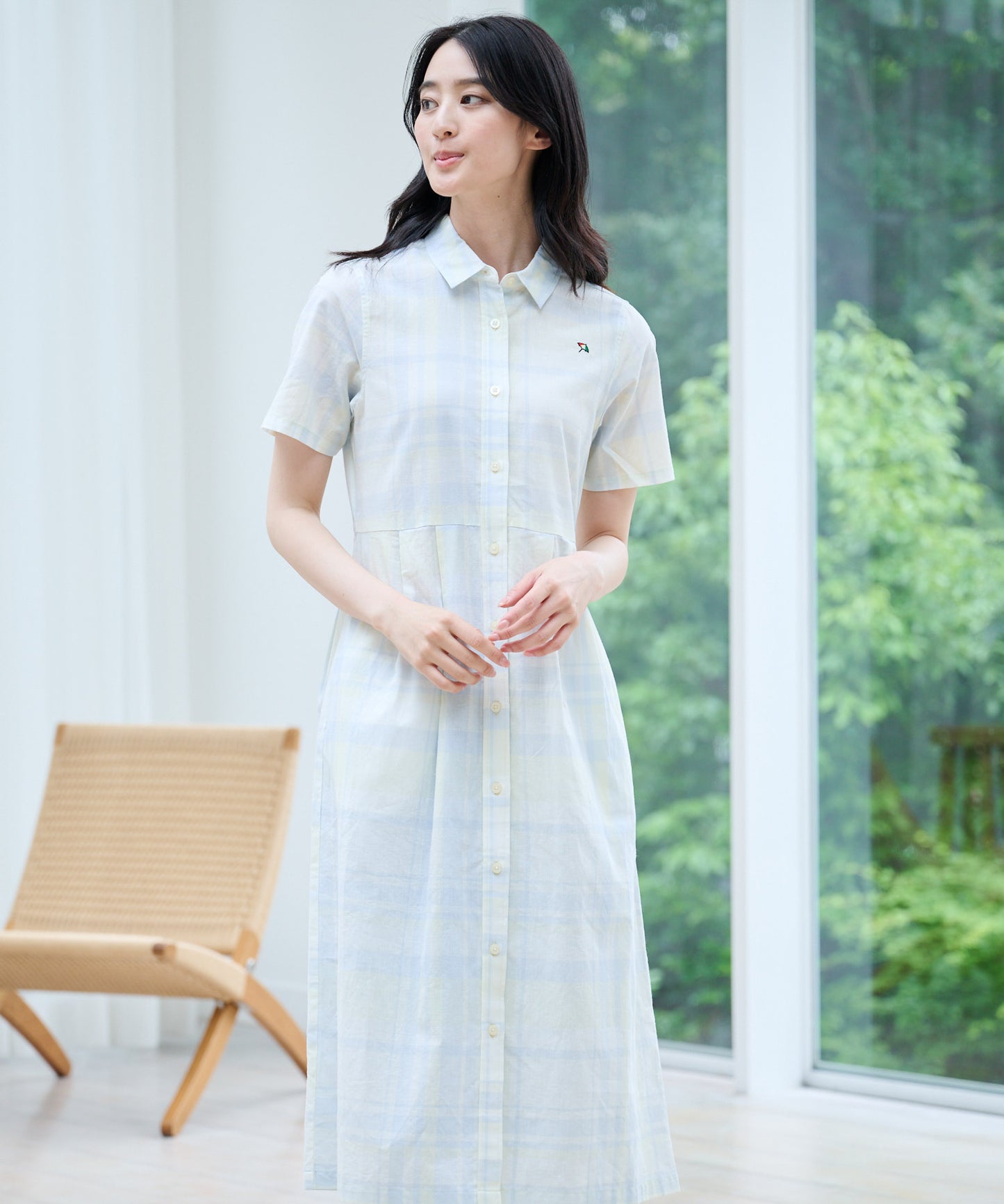 【TIME SALE】マドラスチェック シャツワンピース