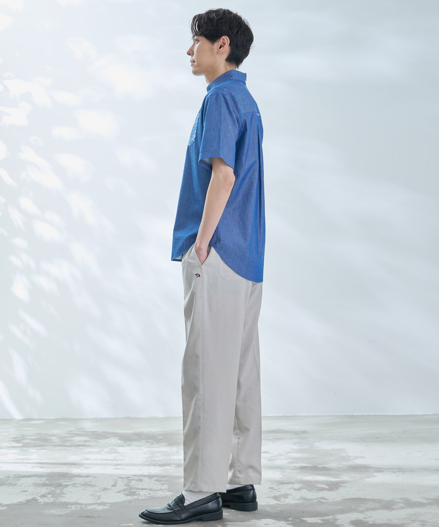 バンダナ切替半袖シャツ