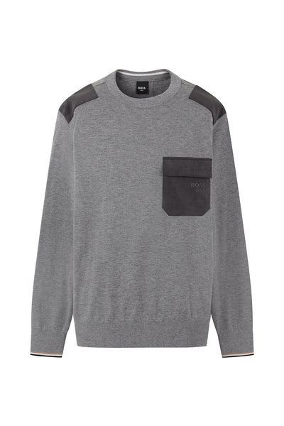 Suede Patch SW | スエード調 パッチ セーター