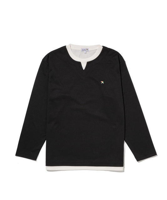 Arnold Palmer ジャガードダンボール フェイクレイヤード キーネックプルオーバー