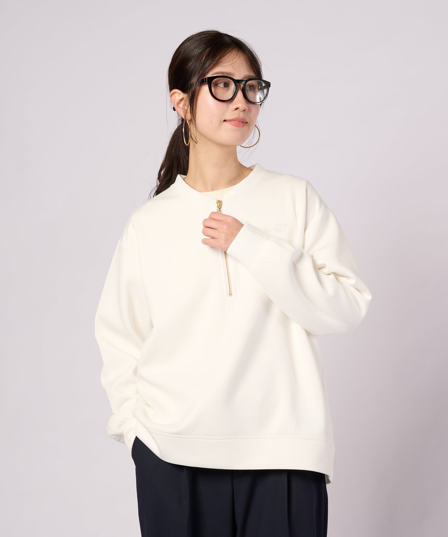 クッションダンボール ハーフジッププルオーバー（スウェット