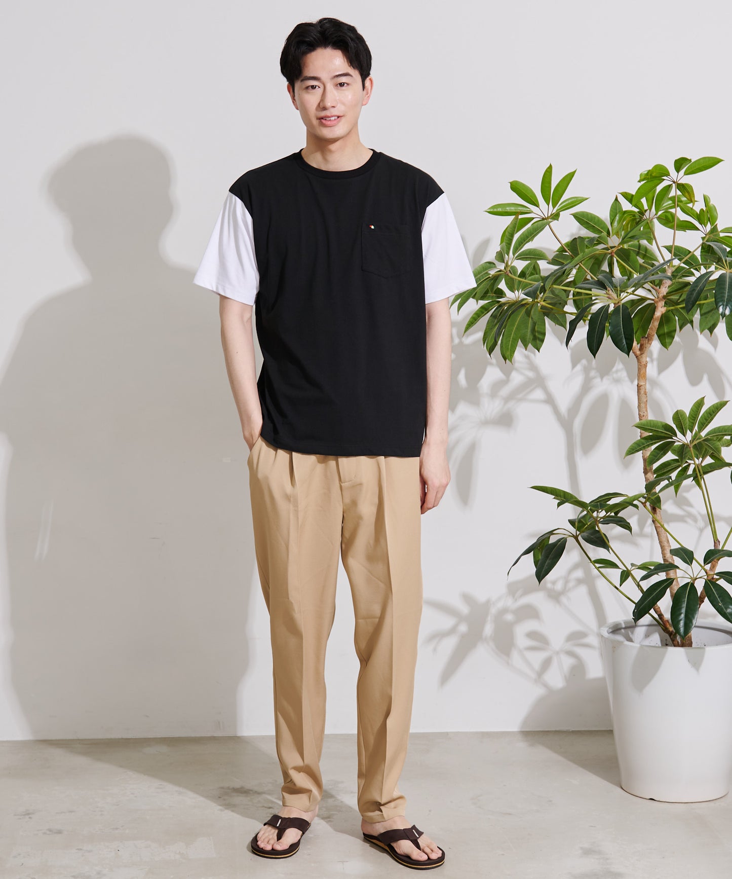 【残り2点】USAコットン配色Tシャツ