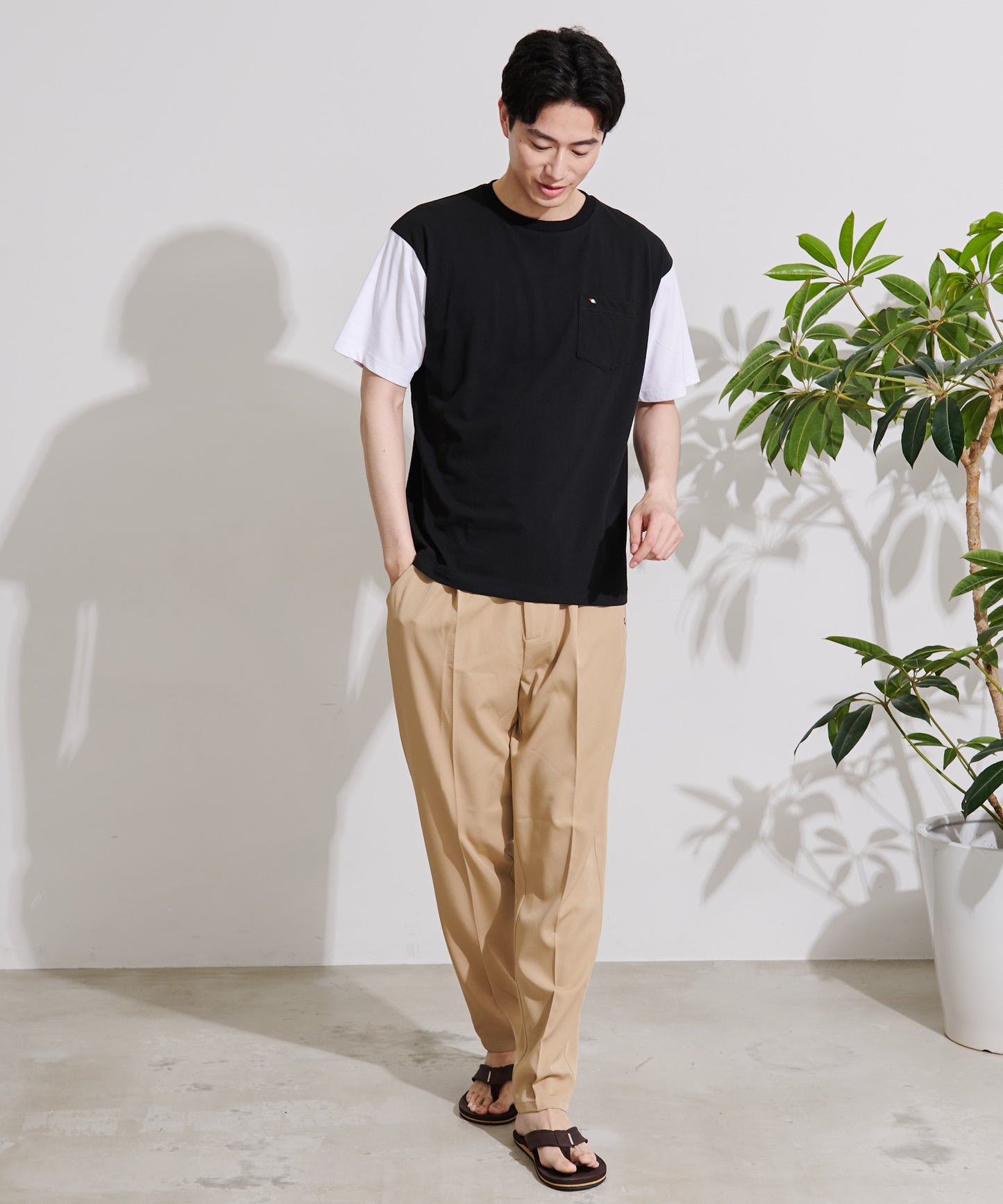 【残り2点】USAコットン配色Tシャツ