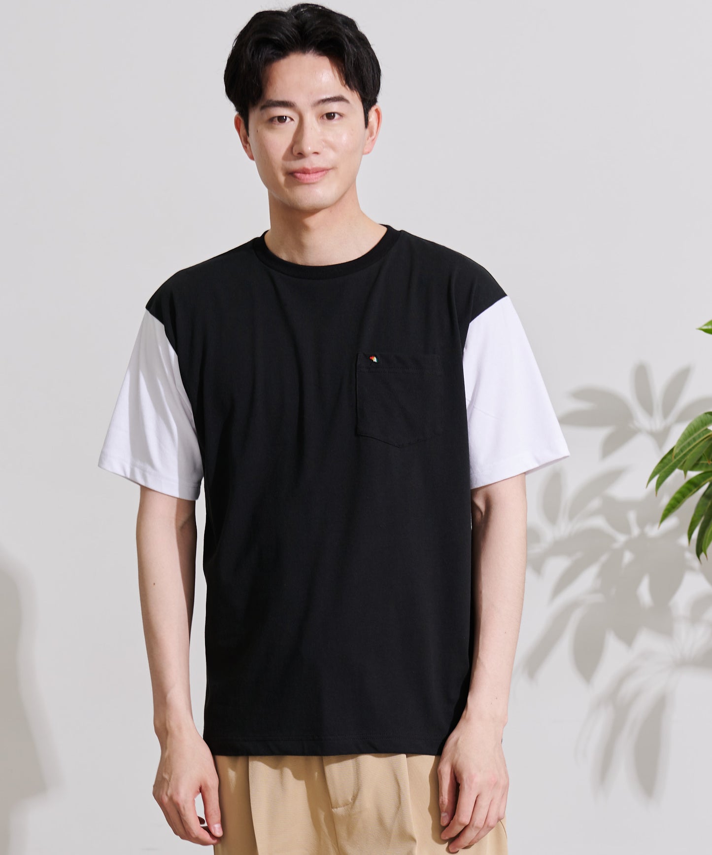 【残り2点】USAコットン配色Tシャツ