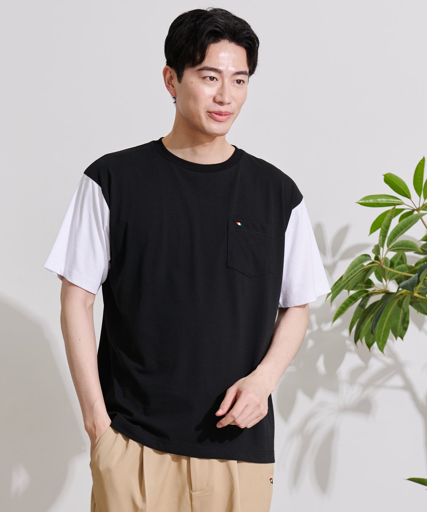 【残り2点】USAコットン配色Tシャツ